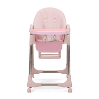Kabriolet visoka stolica na točkovima s uklonjivim ladicom, visinom i ugaonim podešavanjem za bebu i malinu, ružičastu