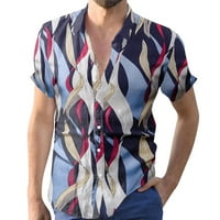 Advoicd Havajska majica za muškarce Havajska casual gumba dole Ljeto Aloha majice na plaži Mišićne majice