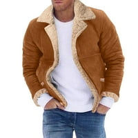 Muška jakna od tereta plus veličina zimski kaput rever ovratnik dugih rukava kožna jakna od vintage