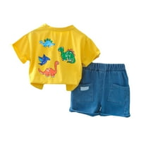 Toddler Boys crtani posadni vrat kratkih rukava casual traper kratke hlače Ljetni setovi dnevne odjeće