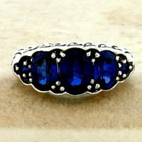 Blue Nouveau antique Style Sterling Silver Lab Sapphire prsten BAND 107Z