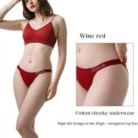 Pamučno donje rublje Žene Cheeky gaćice Rhinestone logotip niski porast bikini gaćice s-xl