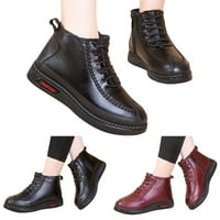 DMQupv Boot zadebljane tople pamučne cipele ravne non klizni patentni patentni patentni patentni patentni