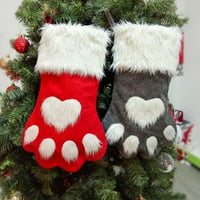 Božićna šapa uzorak čarapa poklon čarapa za čarapu Naslovna zabava Viseća dekoracija stabla Sive netkane