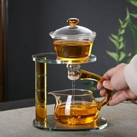 Stakleni čajnik Set poluautomatski lijeni kungfu čaj za rotirajuće poklopce