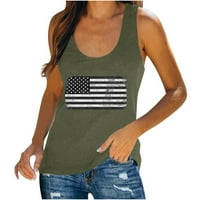 Američka zastava Print The Apsove USA USA Stars Stripes Patriotska majica Summer Labav prsluk Dan nezavisnosti