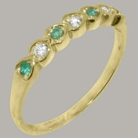 Britanci napravio 14k žuto zlatni kubični cirkoniji i stvarni originalni smaragdni ženski vječni prsten
