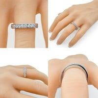 Sterling srebrni obljetni prsten za prsten za prsten sa čistom sjajem CZ 0,75CTW - reg. Veličina osovine