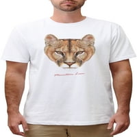 Portret planinskog lava otisnutog pamučnog okruglog vrata Muška majica MTS_ 3XL