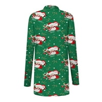 Božićni džemperi za žene Cardigan s dugim rukavima labavi fit meki kardigani za žene Trendy Fall Graphic