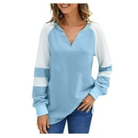 Košulje s dugim rukavima za žene Ženska ležerna modna temperamenta V-izrez Top Fragarn