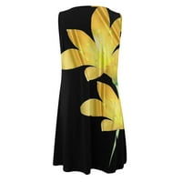 Floral Boho haljina za žene kratki labav bez rukava cvjetni print V izrez izrez izrezani mini ljeto
