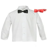 Baby Boy Formalno Tuxedo odijelo bijelo dugme dole haljina Crvena crna luka kravata SM-4