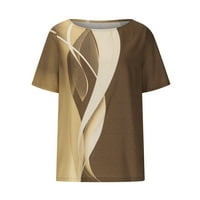 Auroural Womens T majica modna žena Ljeto labavi ispis okrugli vrat majica kratki rukav casual bluza