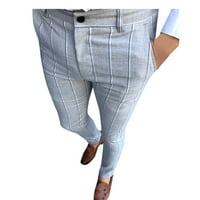 Teretne hlače za muškarce Modni muškarci Ležerne prilike Slim Fit Striped print patentne pantalone sa
