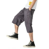 Muške hlače Džepne casual pantalone plus veličine Kombinezona žetve pantalone sive m