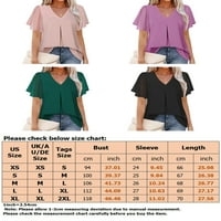 Niuer Ladies majica TUNIČKA BLUZE BLUZE V VRAT Ljetni vrhovi Elegantni pulover Majica kratkih rukava