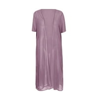 Ružičaste haljine za žensku peliću bez rukava za odmor plus veličine okruglog vrata Tanak fit trendy