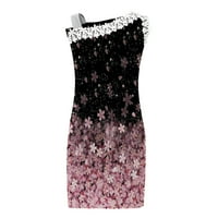 Sendresses za ženske haljine za sunčanje jedno rame bez rukava ružičasta xxl
