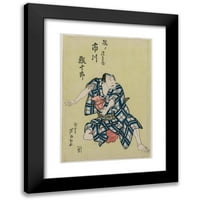 Gigadō ashiyuki crni moderni uokvireni muzej umjetnički print pod nazivom - Ichikawa ebijuro II kao