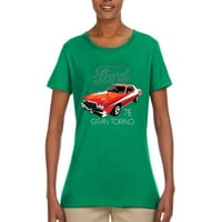Ford 'Gran Torino Vintage automobili i kamioni Ženske grafičke majice, Kelly, Mali