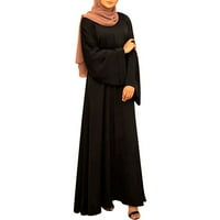Haljine za žene SOLID FLARE rukav Abaya Elegant Arap Kaftan dugih rukava puna majica kratki rukav haljina