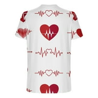 Odeerbi Ljetne grafičke majice za muškarce Valentinovo 3D bluza za ispis Ležerne prilike za fitness