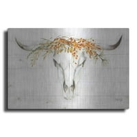 Luxe Metal Art 'Fall Steer lobanja' Marla Rae, metalna zidna umjetnost, 24 x16