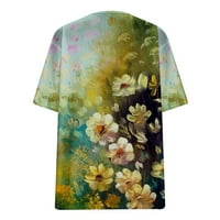 Azrian Plus sizene bluze Ženska modna casual plus veličina Scenic Cvijeće Štampanje V-izrez Majica za