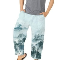 Aurouralne muške hlače Muški modni cvijetli labavi elastični plažni atlezure tiskane pantalone