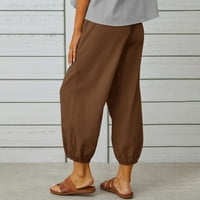 Hlače za žene trendi ljetni visoki struk široki noge dugi džep udobne modne labave pantalone