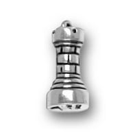 Sterling Silver 18 BO lančani 3D rook chess dvorac tornja privjesak ogrlica