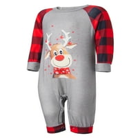 Podudaranje porodičnih pidžama postavljene božićne hlače Pamuk PJS set elk printsko spavanje za odrasle