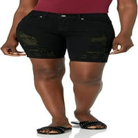 Jeans Juniors Bermuda traper kratke hlače za žene plavi čvrsti nevolji ili kamo otisci veličine 11