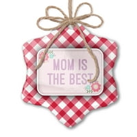 Božićna ornament mama je najbolji majčin dan slatko cvijeće crveno plašten neonblon