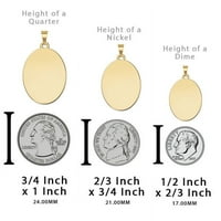Slikovitolgold.com Saint Gabriel Religiozna medalja Unizirane odrasle veličine dimeta, čvrstog 14k bijelog zlata