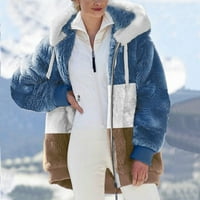 Bvanrty Lagana ženska zimski kaput toplo labav plišani zip plus veličine jakna za paket casual patchwork