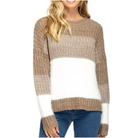 Ženski kardigan džemperi Moderni fit džemper pulover za odmor CREW CREW Slatki džemperi za ženske kafe