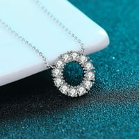 1. Carat D boja VVS Moissitne privjeske ogrlice za žene, srebrna od srebra 18k pozlaćena okrugla Dijamantna