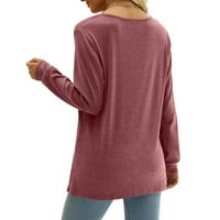 Voncos Women s dugim rukavima Bluza Majica - Modni casual pad i zimsko čišćenje V izrez pune boje bluze