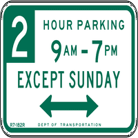 Promet i skladišni znakovi - Parking sa vremenskim ograničenjima, New York City Aluminijumski znak Ulično