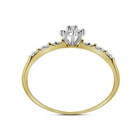 Zlatna zvjezdica 10kt Žuto zlato Žene okrugli prong-set dijamantski ovalni klaster prsten CTTW