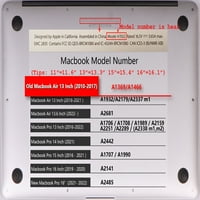 Tvrda ljuska kompatibilna sa starom verzijom MacBook Air s bez dodira bez USB-C kabela Model: A & A1466