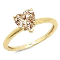 2.0ct srčani rez šampanjac simulirani dijamant 14k žuti zlatni godišnjica zaručničke prstene veličine