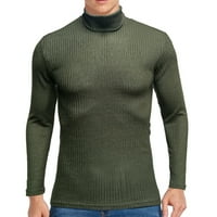 Duks sawork muns muške čvrste rebraste tanak fit pleteni pulover turtleneck džemper Base majica L Muška