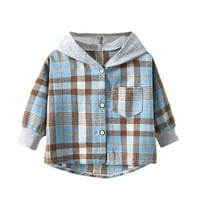 B91XZ Toddler Boys dugih rukava zimska majica s kapuljačom vrpce kaput za babys odjeću plairano, d 90