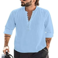 Zodanni Muške košulje dugih rukava Naplata tunika Košulja Redovna fit bluza Radni plavi 2xl