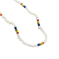 Jiyugala ogrlice Privjesci za žene djevojke prozirne šarene riže zrnca perla dvostruke namjene kratki