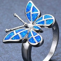 Biplut Dekorativni dolični ženski poklon elegantni rhinestone leptiri prsten nakita