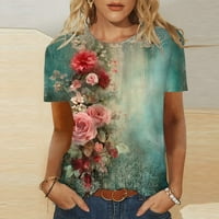 Žene Thirts Ljeto Moda O-izrez Majica s kratkim rukavima Ležerne prilike Tunika Top Party Ladies Streetwear